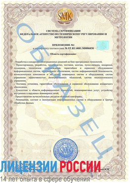 Образец сертификата соответствия (приложение) Аксай Сертификат ISO 27001